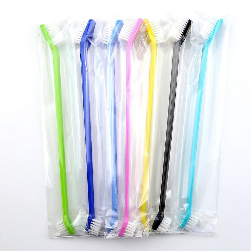 Brosse à dents pour chien de compagnie Brosse à dents souple Soins bucco-dentaires Fournitures de soins bucco- [...]