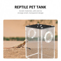 Boîte à reptiles Boîte à lézard acrylique Boîte transparente d’élevage de reptiles Accueil Reptile Pet Tank