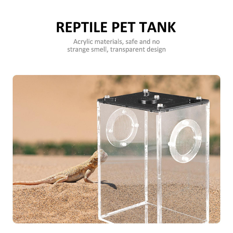 Boîte à reptiles Boîte à lézard acrylique Boîte transparente d’élevage de reptiles Accueil Reptile Pet Tank