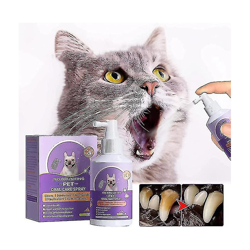 2pcs Pet Oral Spray For Dogs And Cats Natural Teeth Cleaning And Breath Freshener