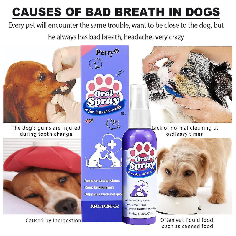 Dog Spray Oral Care Bad Breath Teeth Cleaning Breath Freshener Plaque Removing