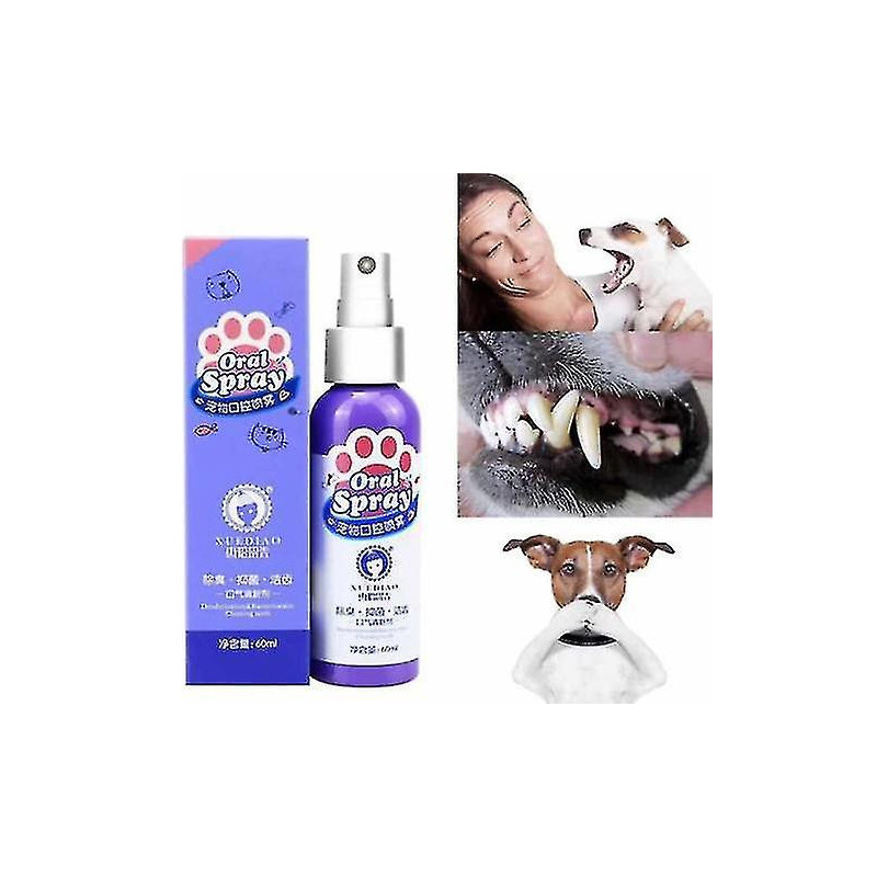 Pet Spray Dog Soins bucco-dentaires Mauvaise haleine Dents Nettoyage Haleine Assainisseur de plaque Détrait