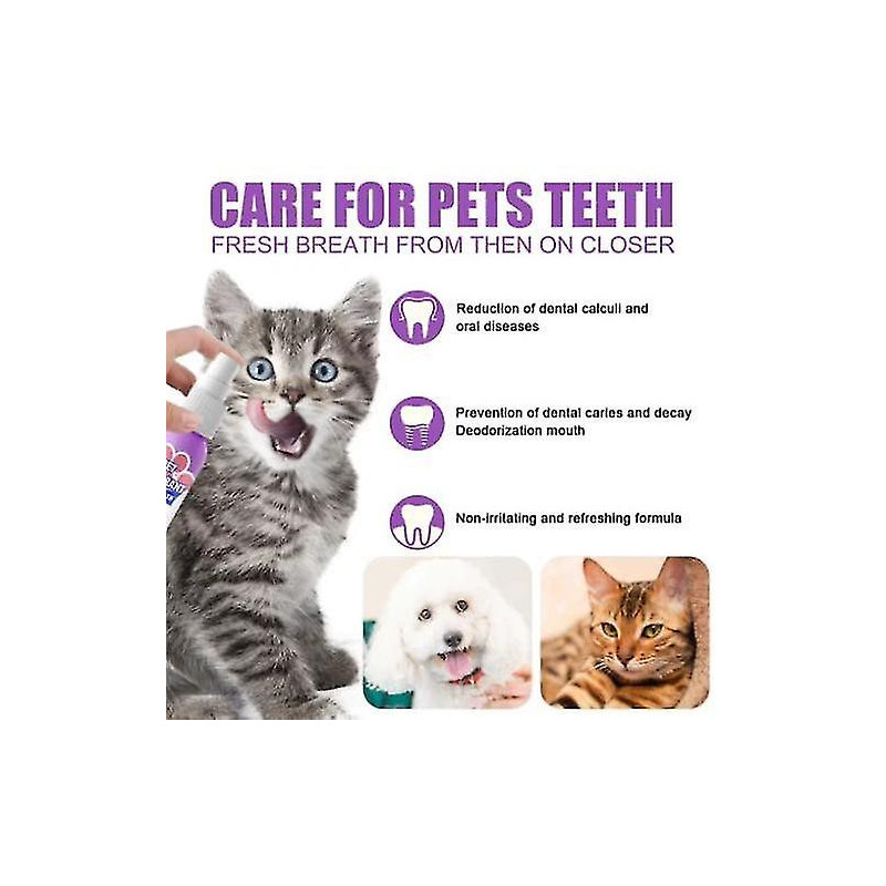 Teeth Cleaning Spray For Dogs & Cats, Eliminate Bad Breath, Targets Tartar & Plaque