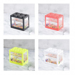Mini aquarium avec aquarium de bureau léger Reptile Box Terrarium pour poissons insectes tortue Micro-paysage