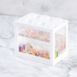 Mini aquarium avec aquarium de bureau léger Reptile Box Terrarium pour poissons insectes tortue Micro-paysage