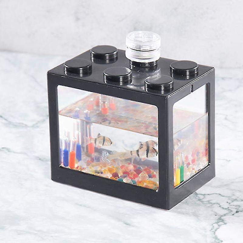 Mini aquarium avec aquarium de bureau léger Reptile Box Terrarium pour poissons insectes tortue Micro-paysage