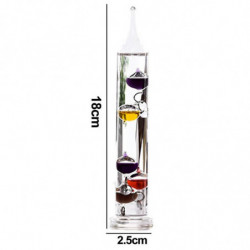 Thermomètre en verre avec des sphères multicolores en Fahrenheit et avec des étiquettes d’or-25 * 180 + 5 boules