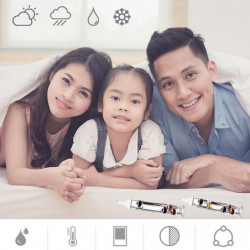 Thermomètre en verre avec des sphères multicolores en Fahrenheit et avec des étiquettes d’or-25 * 180 + 5 boules