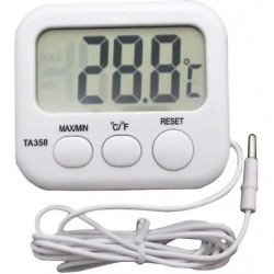 Aquarium Thermometer Fish Tank Thermometer Probe Waterproof R-without Battery (white) (1pcs)
