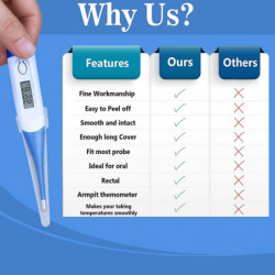 200 Pack Couvertures de sonde pour thermomètre oral - Couverture de sonde de thermomètre numérique Universel [...]