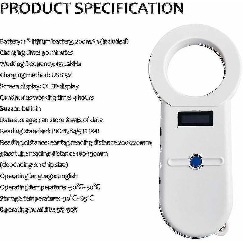 Scanner numérique pour animaux de compagnie sensible Iso11784/5 Pet Id Microchip Reader Usb Transpondeur Microchip [...]