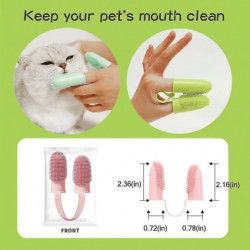3pcs Dog Toothbrush, Finger Toothbrush Kit Pet Teeth Clean Breath Care For Dogs/cats Clean Tool Jb5-2