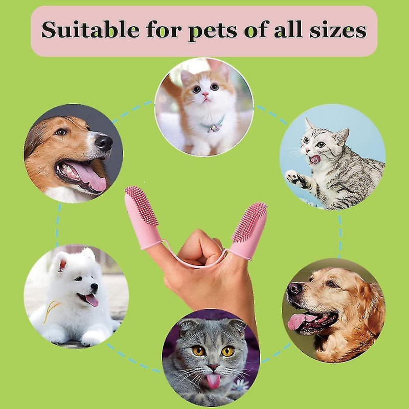 3pcs Dog Toothbrush, Finger Toothbrush Kit Pet Teeth Clean Breath Care For Dogs/cats Clean Tool Jb5-2