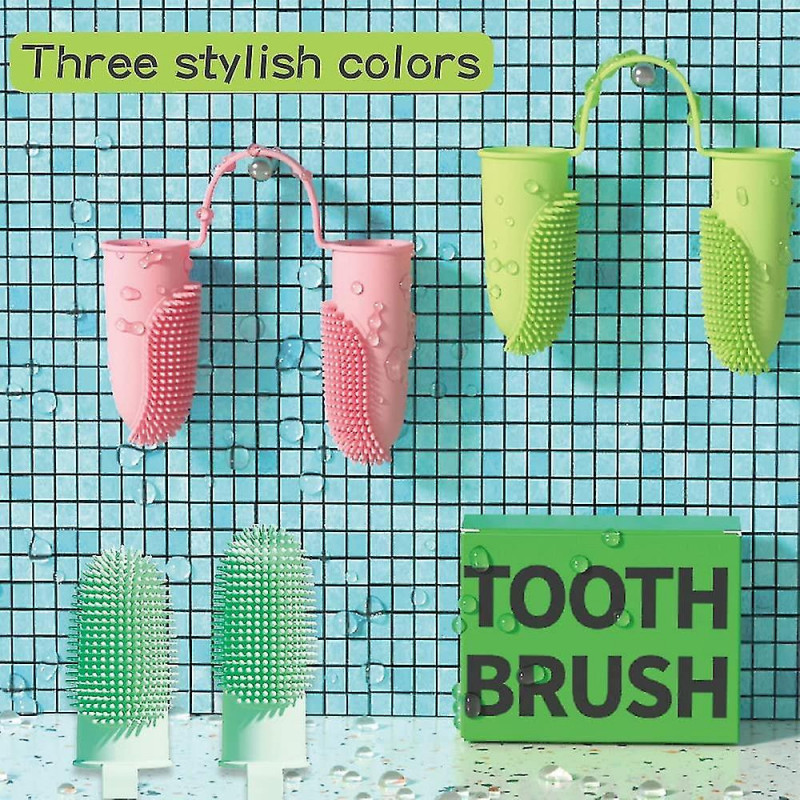 3pcs Dog Toothbrush, Finger Toothbrush Kit Pet Teeth Clean Breath Care For Dogs/cats Clean Tool Jb5-2
