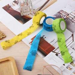 3pcs Vet Wrap, 3 Color Self Adhesive Heart Pattern Injury Wrap Tape Bandage Cohesive Tapes For Cats Dog Horses(1 X [...]