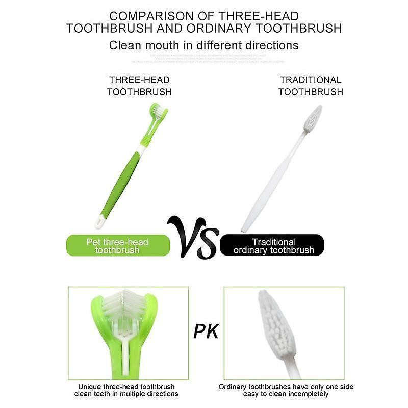 New 3D Three Sided Pet Toothbrush Teeth Cleaning Bad Breath Teeth Care Nontoxic Tooth Brush Tool Dog Cat Cleaning [...]