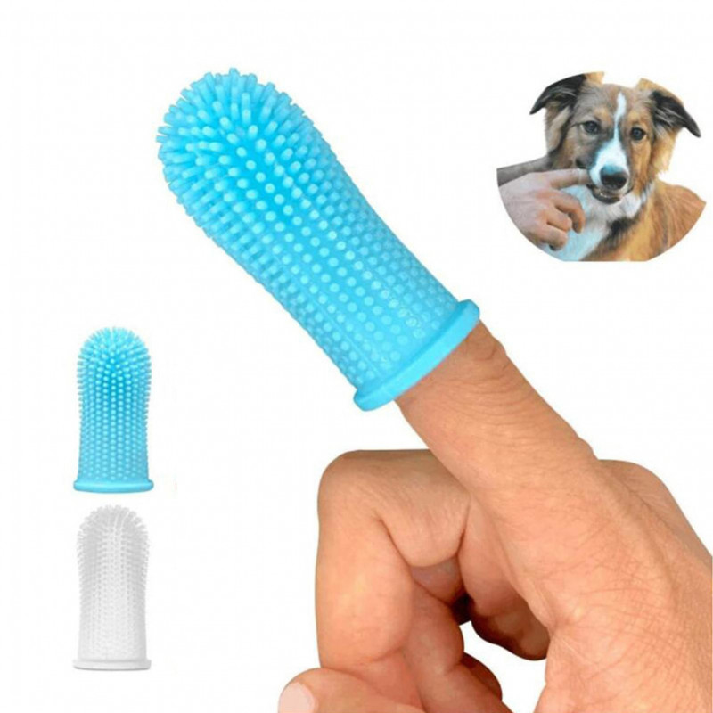 2pcs Dental Care 360 Degrees For Dog Elasticity Teeth Cleaning Finger Toothbrush