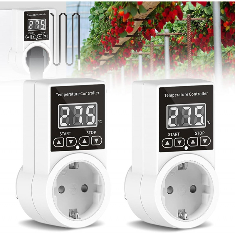 Thermostatic Sockets, Digital Temperature Controller, 230v Heating Thermostat With Probe, Lcd Display, Digital [...]