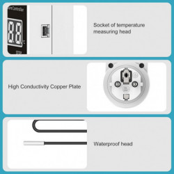 Thermostatic Sockets, Digital Temperature Controller, 230v Heating Thermostat With Probe, Lcd Display, Digital [...]