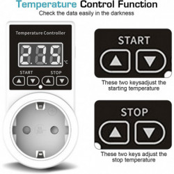 Thermostatic Sockets, Digital Temperature Controller, 230v Heating Thermostat With Probe, Lcd Display, Digital [...]