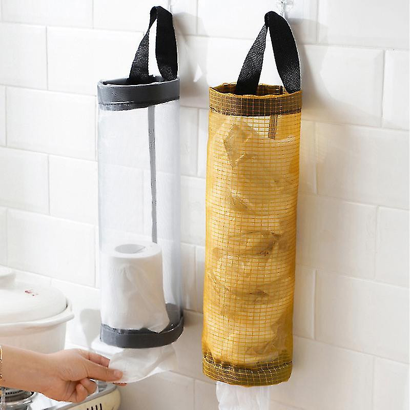 Grocery Bag Holder Wall Mount Bag Holder Dispenser Hanging Storage Trash Garbage Bag Kitchen Home Garbage Organizer Jd4