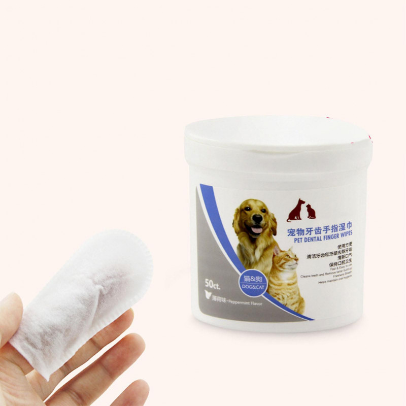 Dog Teeth Cleaning Finger Wipes Remove Tartar And Calculus Pet Dental Care Finger Wipes For Cats And Dogs