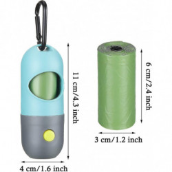 2 Pieces Dog Poop Waste Bag Holder Dispenser With Led Flashlight And 2 Rolls Dog Poop Waste Bags 2 Pieces Dog Poop Waste Bag Holder Dispenser With Led Flashlight And 2 Rolls Dog Poop Waste Bags