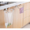 Kitchen Trash Rack Cabinet Door Garbage Bags Holder Stainless Steel Closet Garbage Storage Holder
