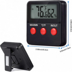 Hy Reptiles Digital Thermometer Lcd Hygrometer Temperature And Humidity Gauge For Terrarium Pets Incubator, Tank