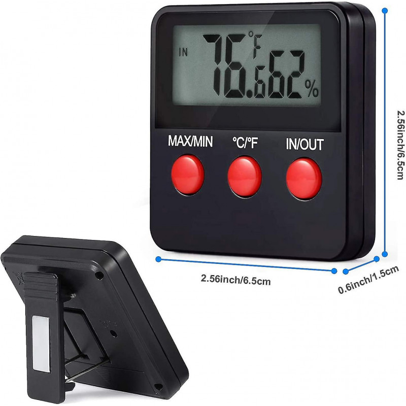 Hy Reptiles Digital Thermometer Lcd Hygrometer Temperature And Humidity Gauge For Terrarium Pets Incubator, Tank