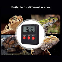 Hy Reptiles Digital Thermometer Lcd Hygrometer Temperature And Humidity Gauge For Terrarium Pets Incubator, Tank