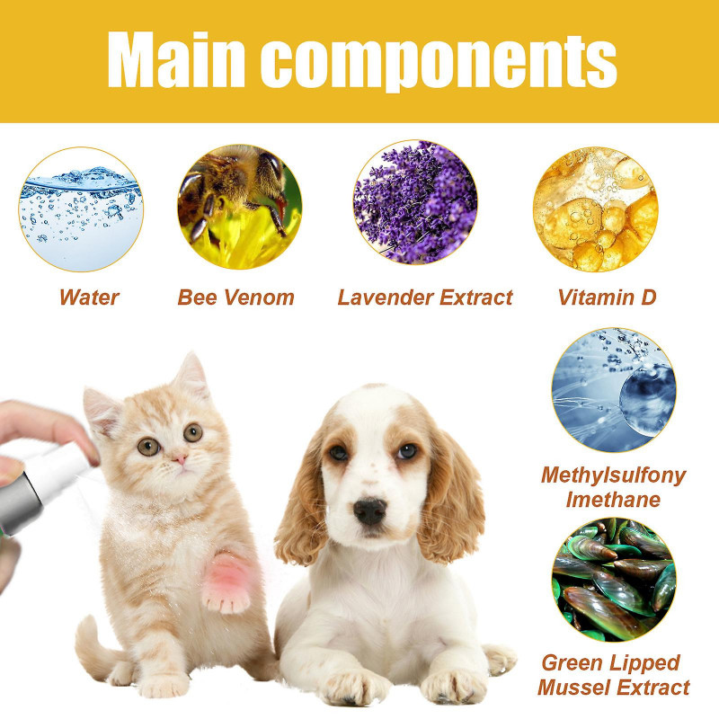 Spray de thérapie articulaire et osseuse au venin d’abeille de compagnie, spray de réparation articulaire Chien [...]