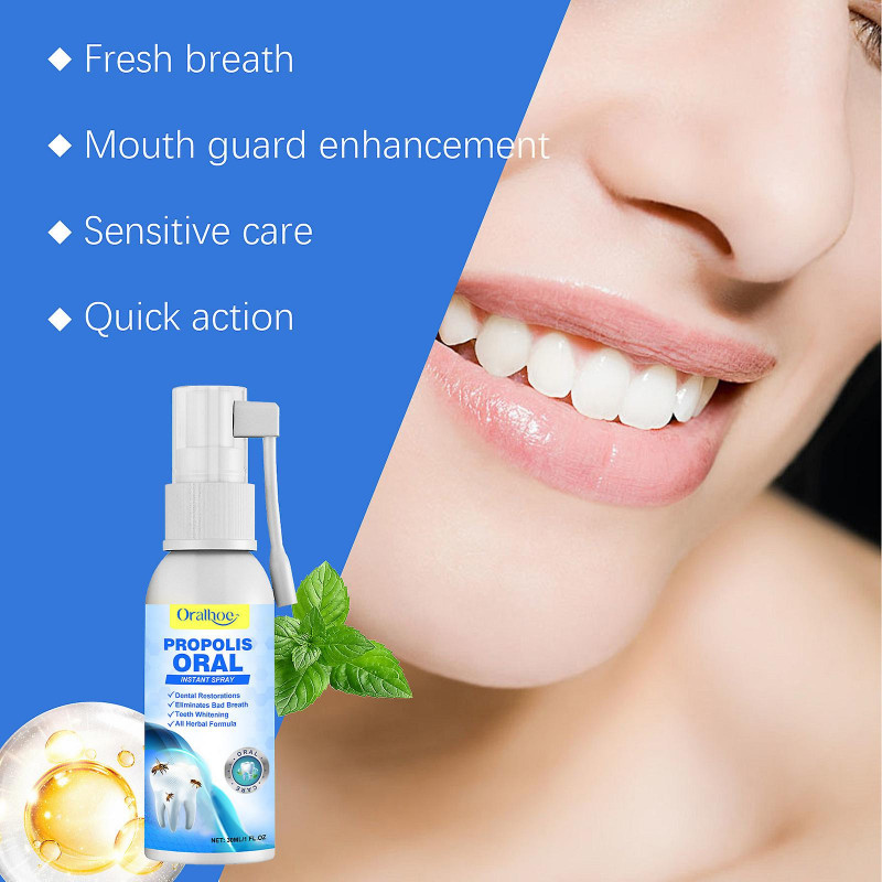 Spray de traitement instantané oral à la propolis, nettoyer les dents, protéger les gencives, rafraîchir [...]