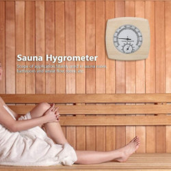 Sauna Thermometer And Hydrometer, Sauna Wooden Thermometer 2 In 1 Sauna Temperature Humidity Meter