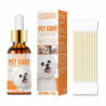 50 ml de gouttes ophtalmiques pour chats et chiens de compagnie lisse nettoie les yeux avec un coton-tige