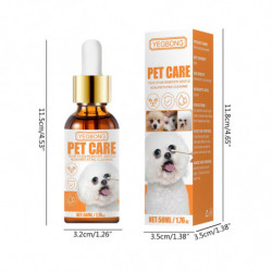 50 ml de gouttes ophtalmiques pour chats et chiens de compagnie lisse nettoie les yeux avec un coton-tige