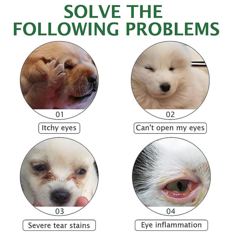 3pcs Pet Eye Solution Collyre Gouttes Essence De Nettoyage Pour Chiens, Chats, Chiots, Chatons Tear Stain Remover [...]