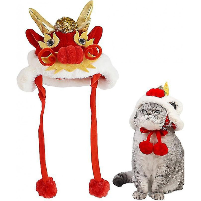 Year Of Dragon Dog Cat Hat, Cute Dragon Cosplay Hat For Dogs Cats