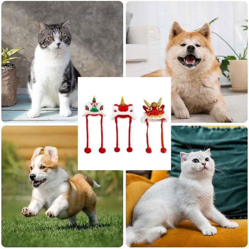 Year Of Dragon Dog Cat Hat, Cute Dragon Cosplay Hat For Dogs Cats