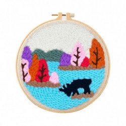 Kit de démarrage de broderie de laine à la main Kit de matériel de broderie de laine de base Kit (taille: 6 ci- [...]