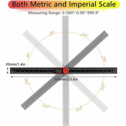 300mm Digital Protractor, 2 In 1 Digital Protractor With Lcd Display And Lock Function