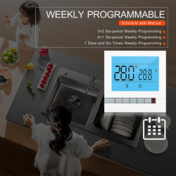 Programmable Smart Thermostat for Water Heating Large LCD Screen with Backlight Water Foor Heating Temprature Controller