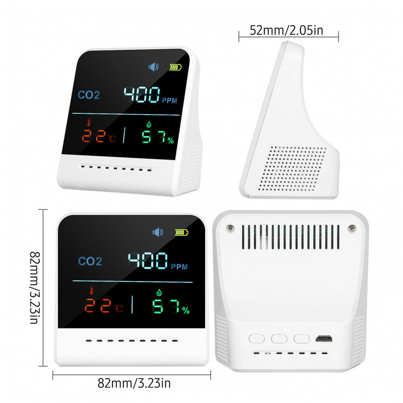 Détecteur d’alarme CO2 de moniteur de qualité de l’air avec écran LCD Testeur de dioxyde de carbone d’affichage de [...]