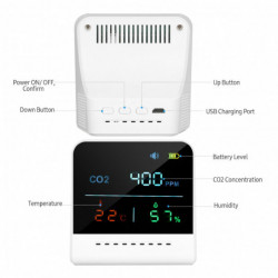 Détecteur d’alarme CO2 de moniteur de qualité de l’air avec écran LCD Testeur de dioxyde de carbone d’affichage de [...]