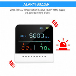 Détecteur d’alarme CO2 de moniteur de qualité de l’air avec écran LCD Testeur de dioxyde de carbone d’affichage de [...]