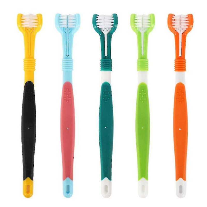 Bjxy Three Sided Dog Toothbrush Reduce Tartar Pet Cat Teeth Cleaning Oral Dental Care