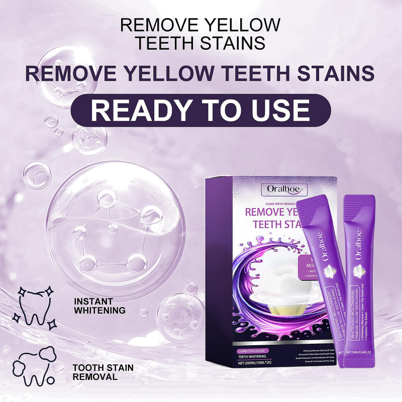 Purple Beautiful Tooth Mouthwash Teeth Cleaning Yellow Teeth Stain Whitening Fresh Breath Oral Care
