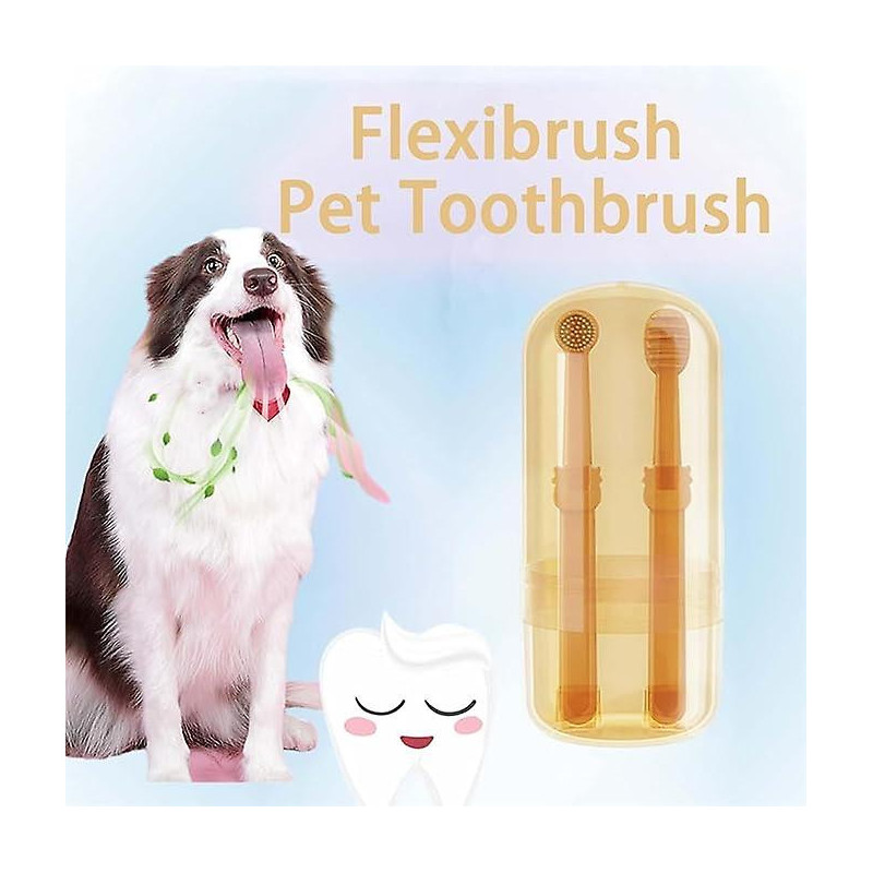 Pet Toothbrush, Nano Flex Pet Toothbrush, Flexibrush Pet Toothbrush with Tongue Scraper, Zentric Dog Toothbrush, [...]