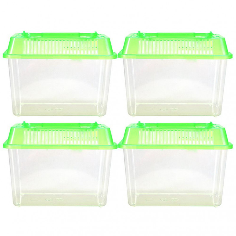 4Pcs Portable Fish Tank Handheld Aquarium Fish Tank Transparent Turtle Box Pet Hamster Box 4Pcs Portable Fish Tank Handheld Aquarium Fish Tank Transparent Turtle Box Pet Hamster Box