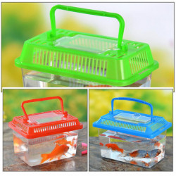 4Pcs Portable Fish Tank Handheld Aquarium Fish Tank Transparent Turtle Box Pet Hamster Box